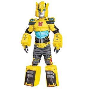 NEW! Deluxe Bumblebee Muscle Transformer Costume Boys Kids Size Small 4-6